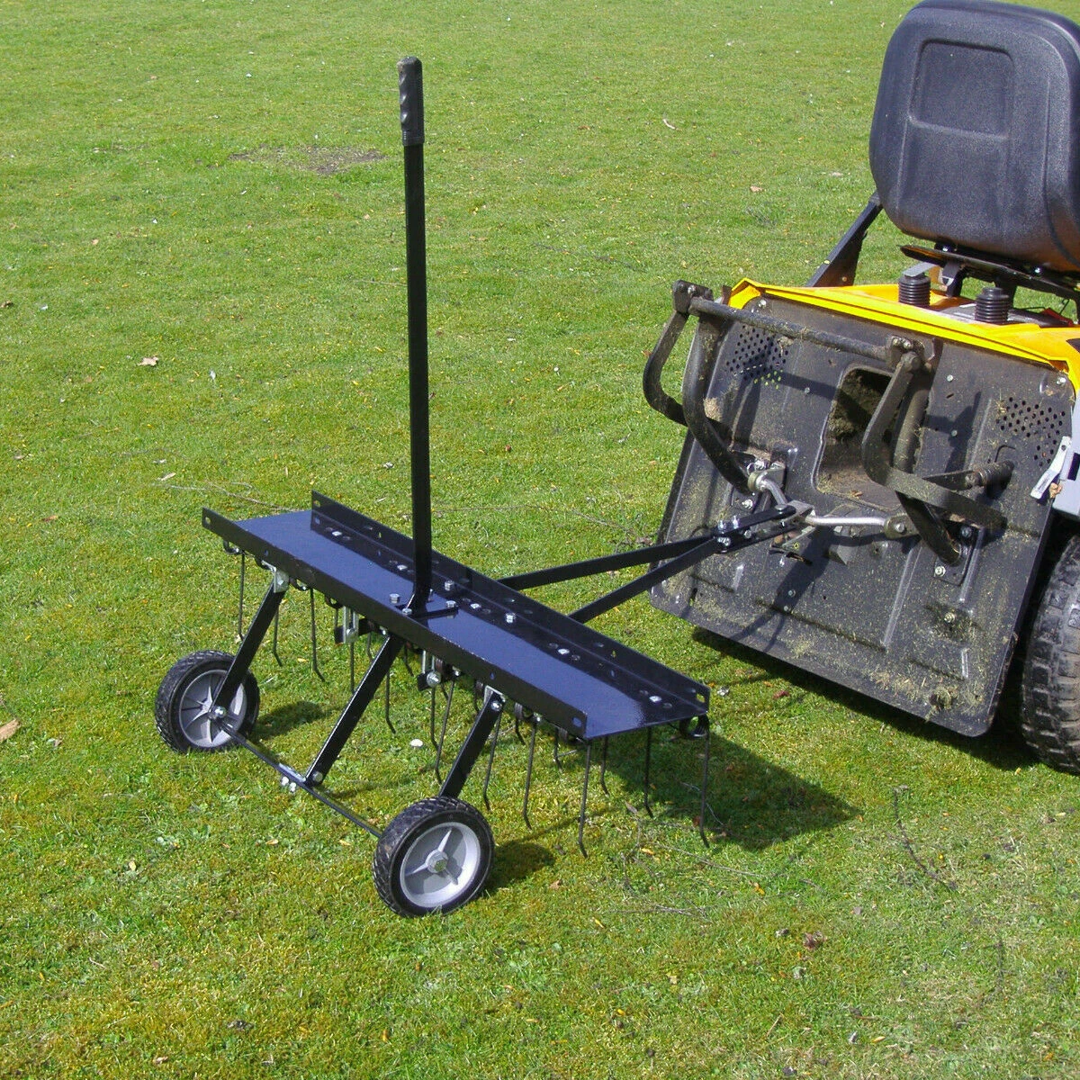40inch Tine Tow Dethatcher For Lawn Tractor, Tow Behind Dethatcher Sweeper Garden Grass Tractor Rake Removes Thatch From Large Lawns, Riding Lawn