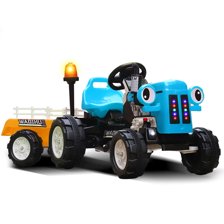 blue tractor ride on toy