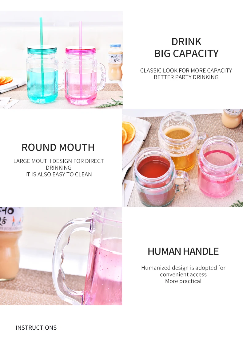 Double Wall Handle Beer Mug Mason Jar Mug With Giraffe Handle Buy Mug With Giraffe Handle