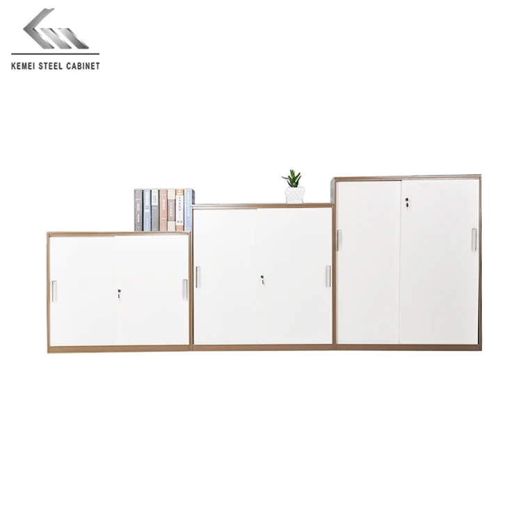 Modern and hot selling half height small general use steel material 2 silding door metal file filing storage cabinet