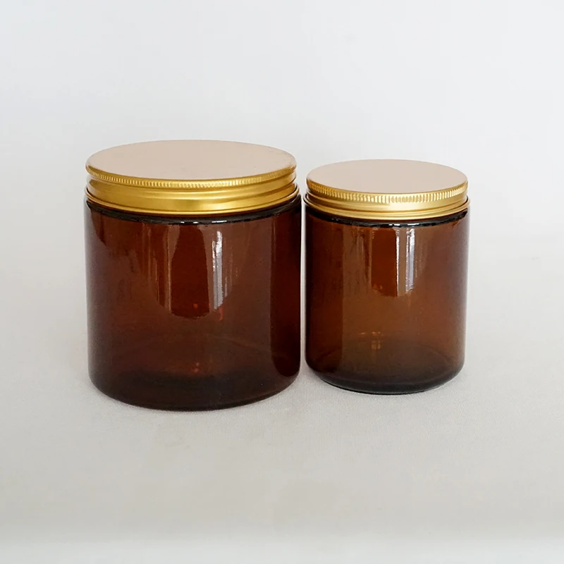 Airtight 16oz 8oz Amber Glass Jar With Metal Lid - Buy Jar Amber Glass ...