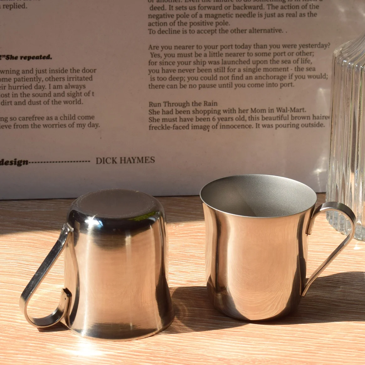 Rimless Stainless Steel Single Wall Drinking Portable Cup Water Tea Cup