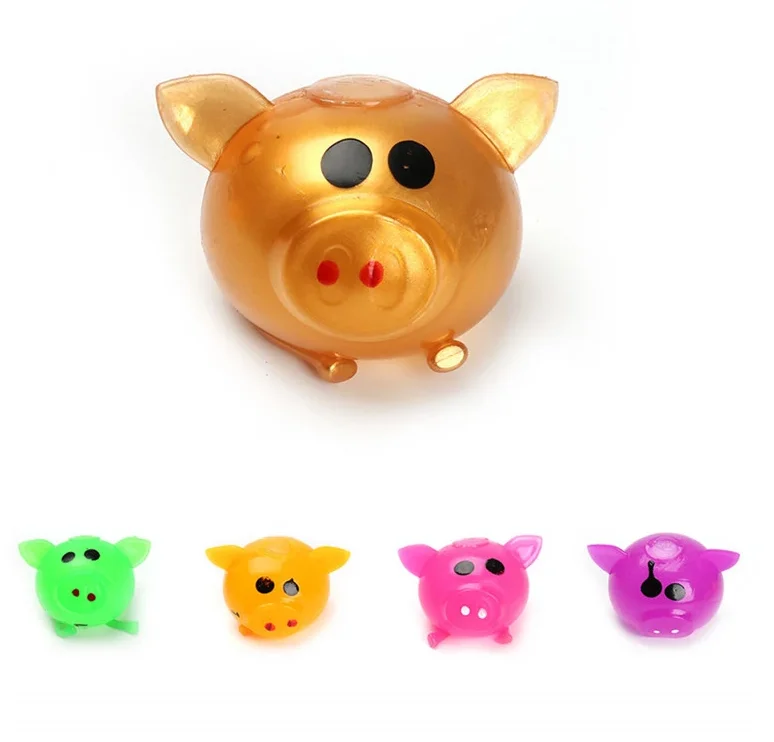 toys pig stress relief soft rubber water ball splat and sticky