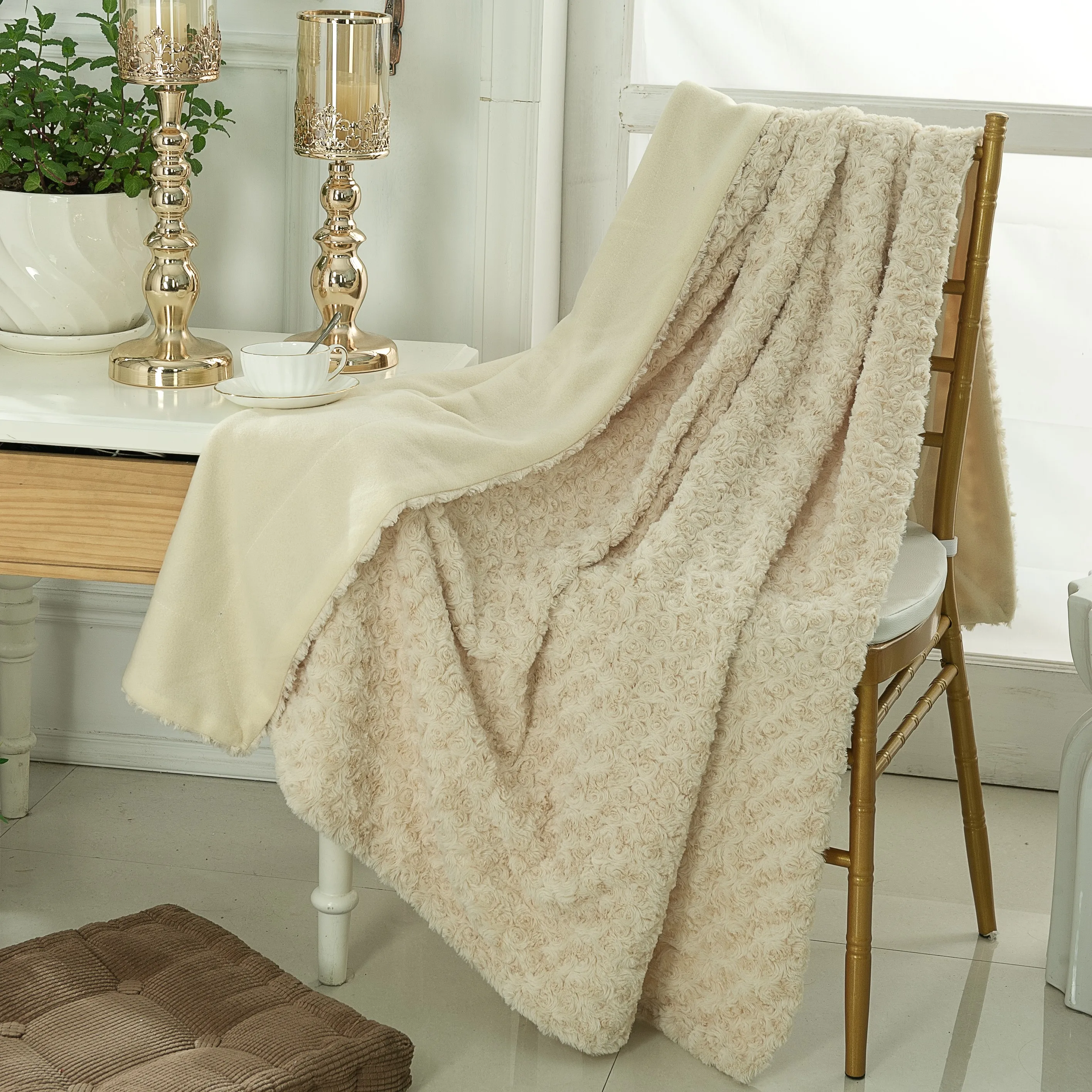 Blanket Factory China Double Layer Brushed Pv Fleece Polar Fleece Throw