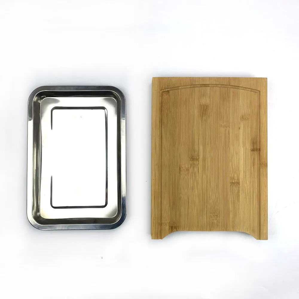 Multifunctional Bamboo Chopping Board With Stainless Steel Tray Buy