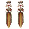 Multilayer bohemia dance skirt tassel earrings girl