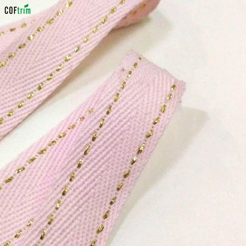 1cm Cotton Neck Tape Custom Printed Logo Cotton Tape Herringbone Twill Tape Neck bing For