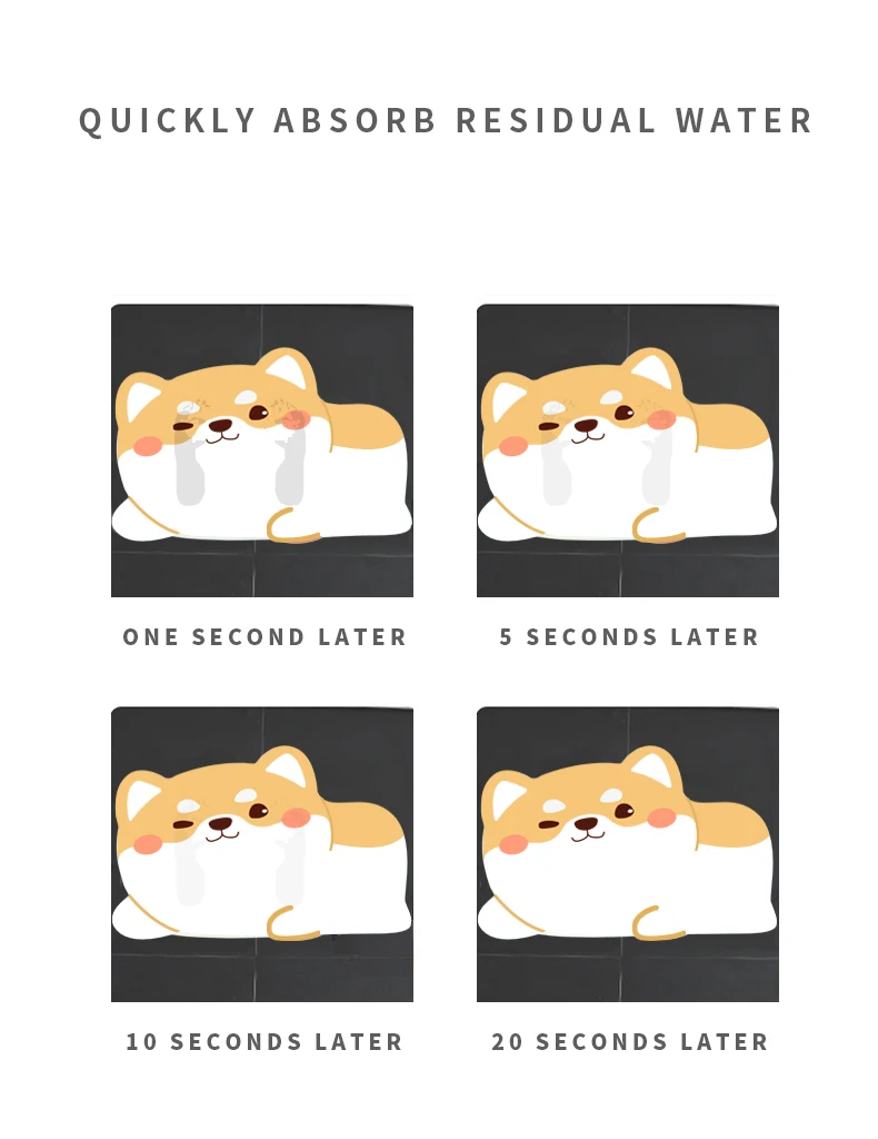 water absorption bathroom mat diatomite material cartoon design