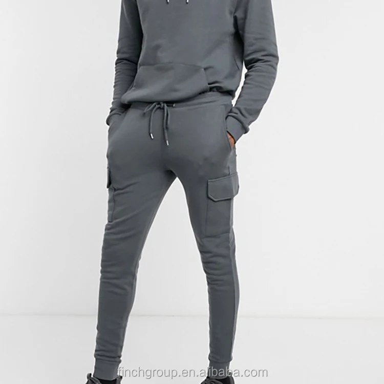 Men Cargo Tracking Suit Black 