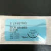 CE ISO medical non-absorbable nlack silk braided suture with needle