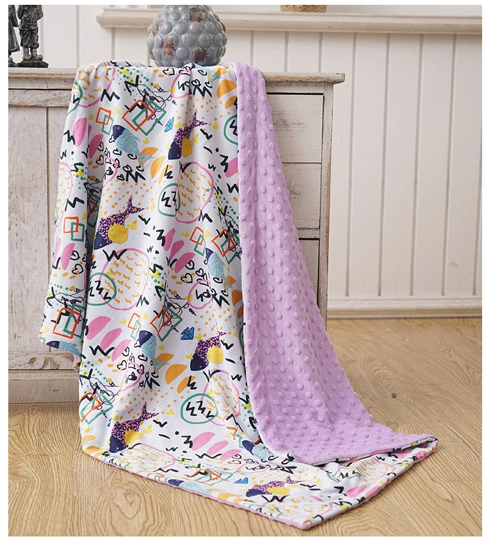 Cute 2layers Warm Kids Quilt Minky Blanket Dot Baby Swaddle Blankets Buy Minky Baby Blanket
