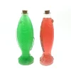 Attractive 250ML Fish Shaped Carving Milk shake clear Glass Bottle With Metal Screw Cap