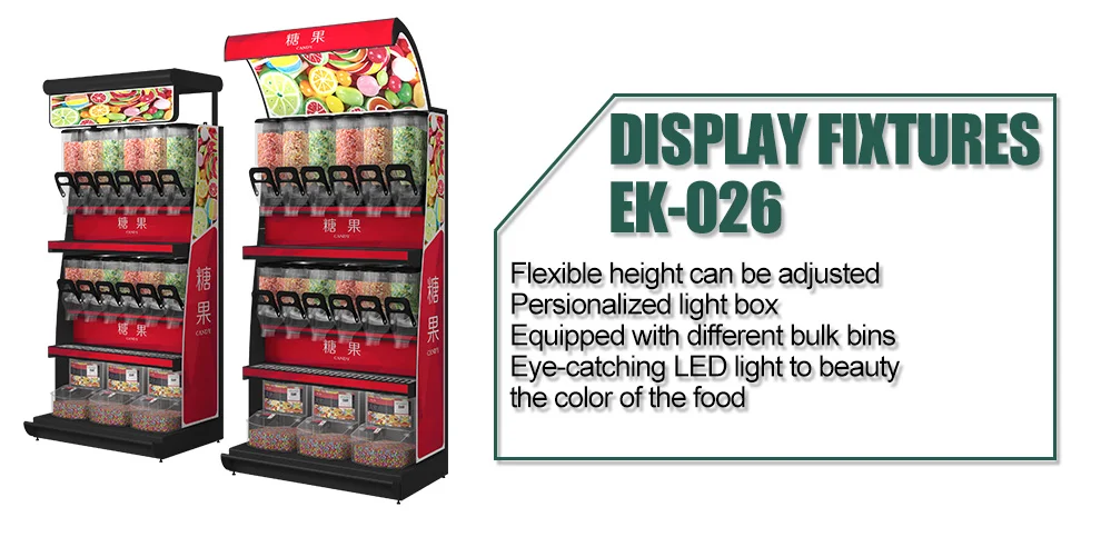 China manufacturer shop supermarket retail display racks with scoop and gravity  bin