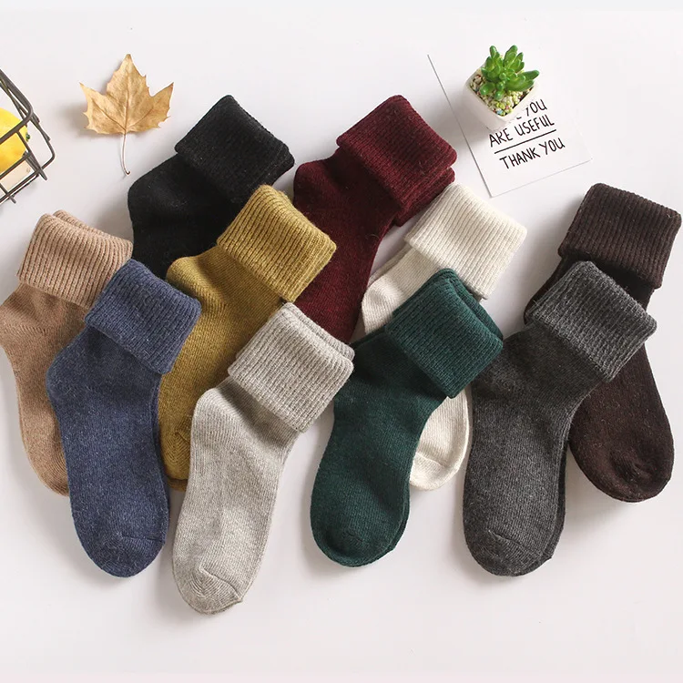 Women Rabbit Wool Socks Cozy Warm Rabbit Fur Socks Cold Weather - Buy ...