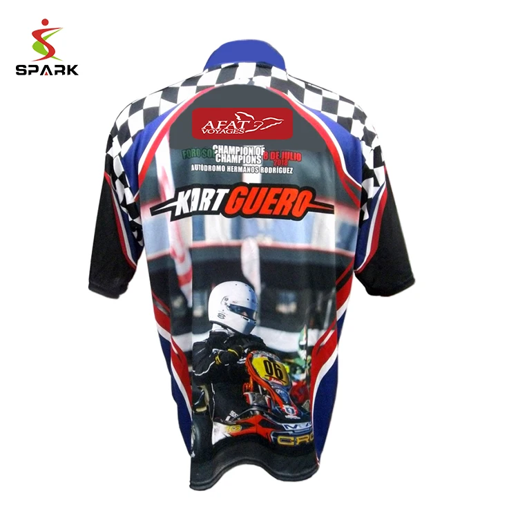 Custom Sublimation Popular Car Racing Shirts Wholesale Mens Blank Pit