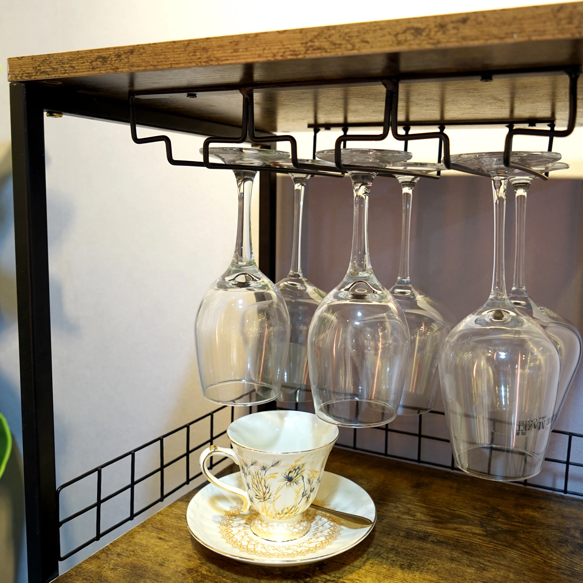 Wall Mounted Glass Metal Wine Rack Insert Custom Wine