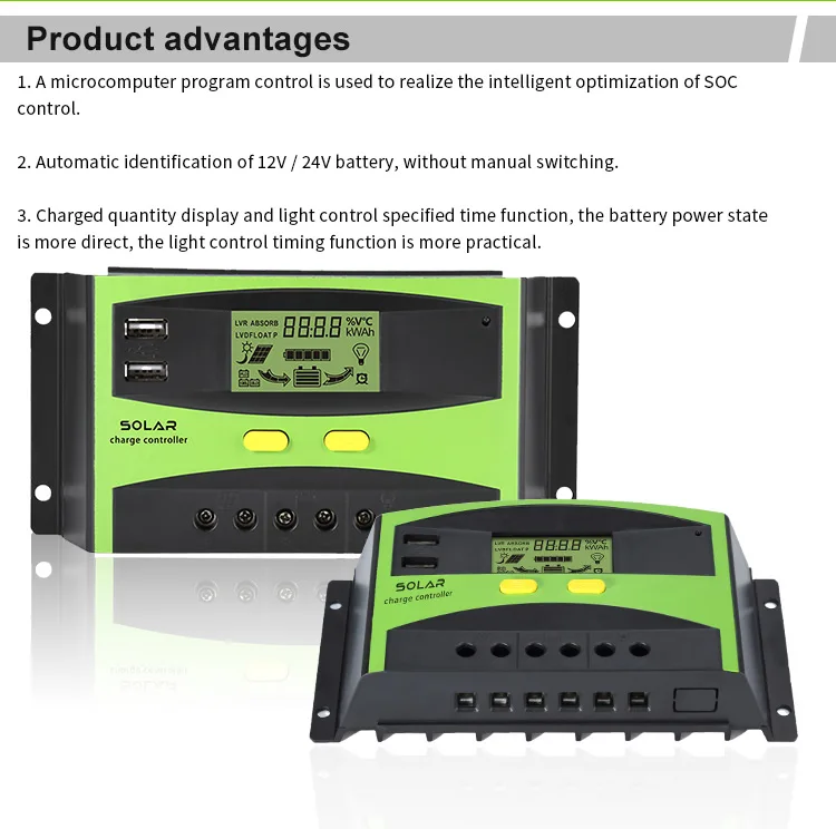 Intelligent Solar Regulator 24V/12V PV system 10A solar charge ...