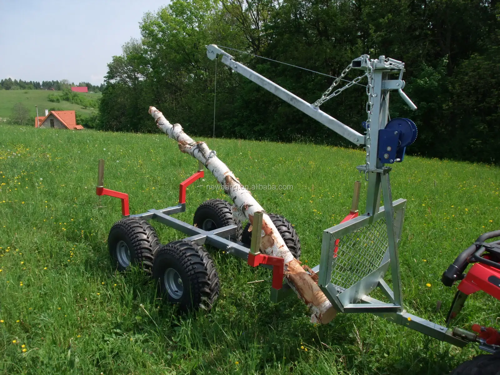 Atv Log Loader Trailer With Trailer Bed And Crane Buy Atv Log Loader