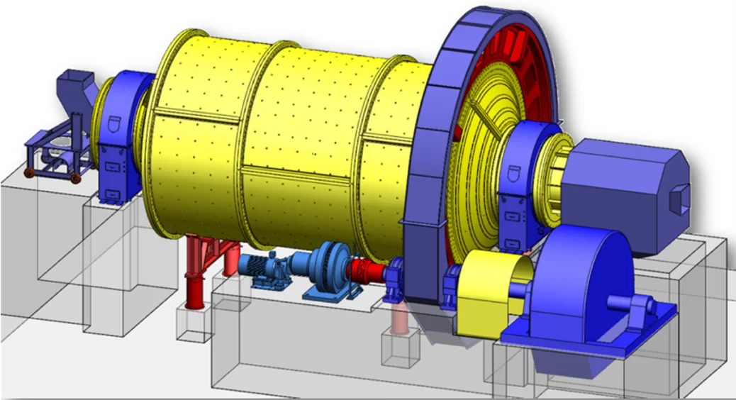 Ball mill. Мельница с асинхронным двигателем.