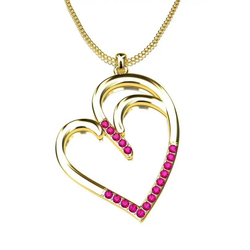 Wholesale 925 Sterling Silver Heart Shape Gemstone Opal Necklace Fashion