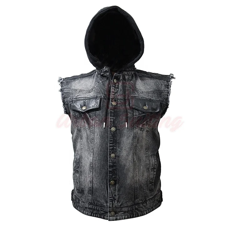 black denim vests