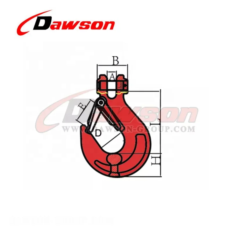 Ds012 G80 6-32mm Clevis Sling Hook With Cast Latch For Crane Lifting ...