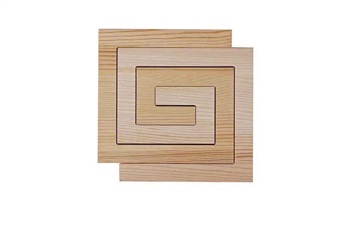 Natural Modern Pine Wood Nesting Trivets for Hot Plates, Pans, and Pots. For Kitchens, Tables, and Countertops