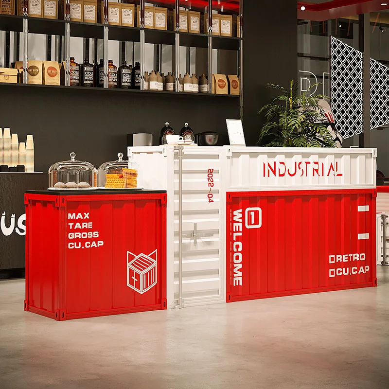 Factory Custom Industrial Style Reception Desk Bar Salon Restaurant ...