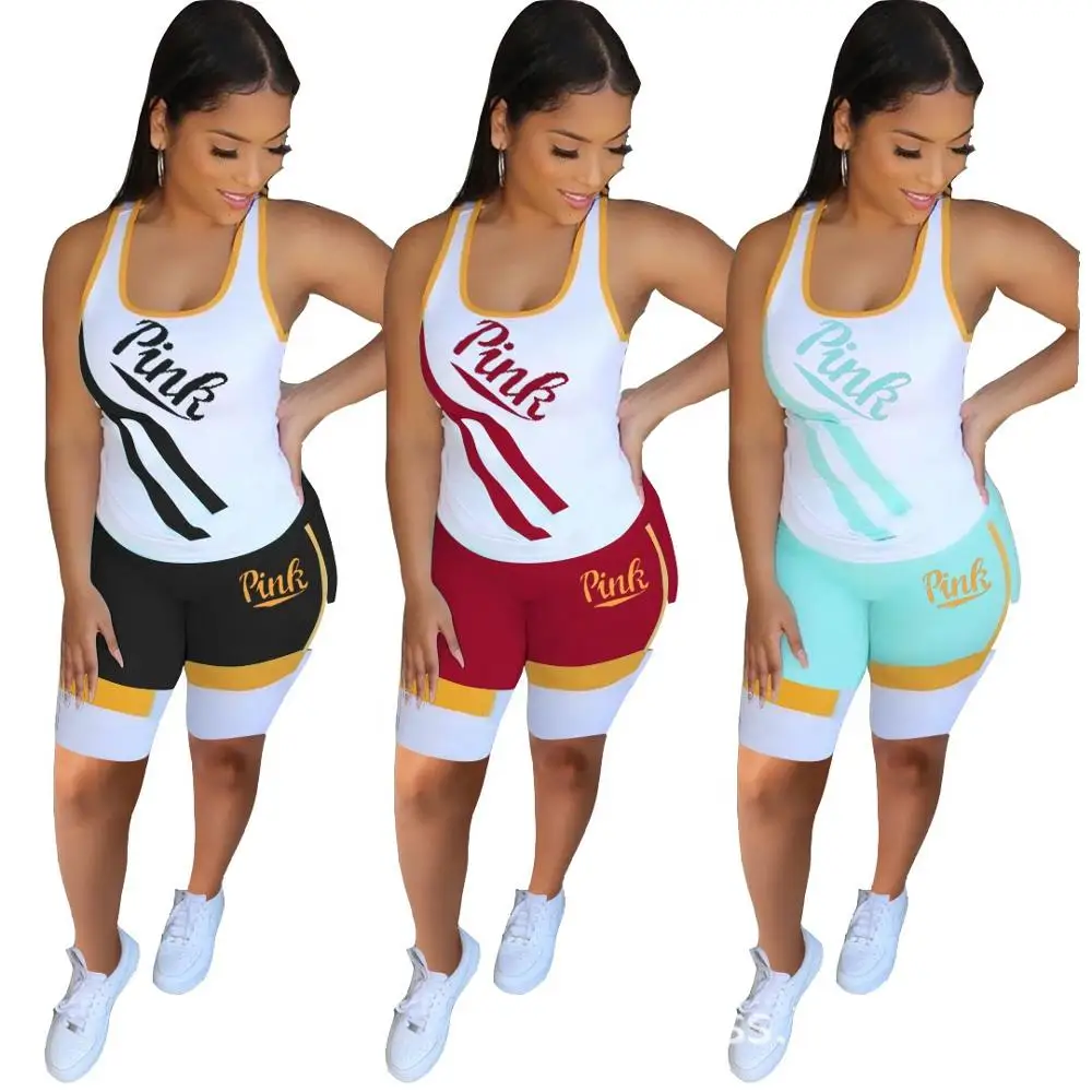 

pink set Women Tracksuits Short Sleeve Top and Pants 2 Pieces Set Ladies Sports Suit summer Two Piece Outfits for women jogging