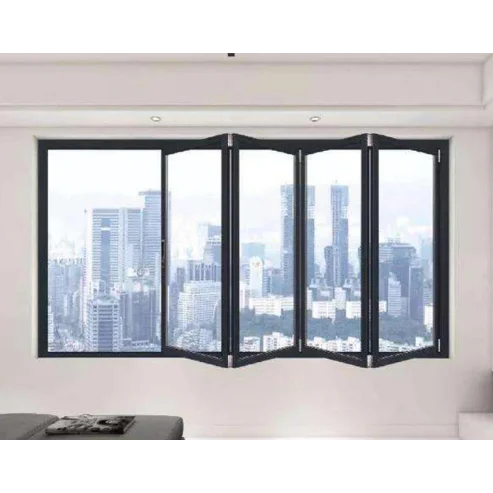 Tempered Glass Aluminum Folding Windows , Horizontal Bifold Windows