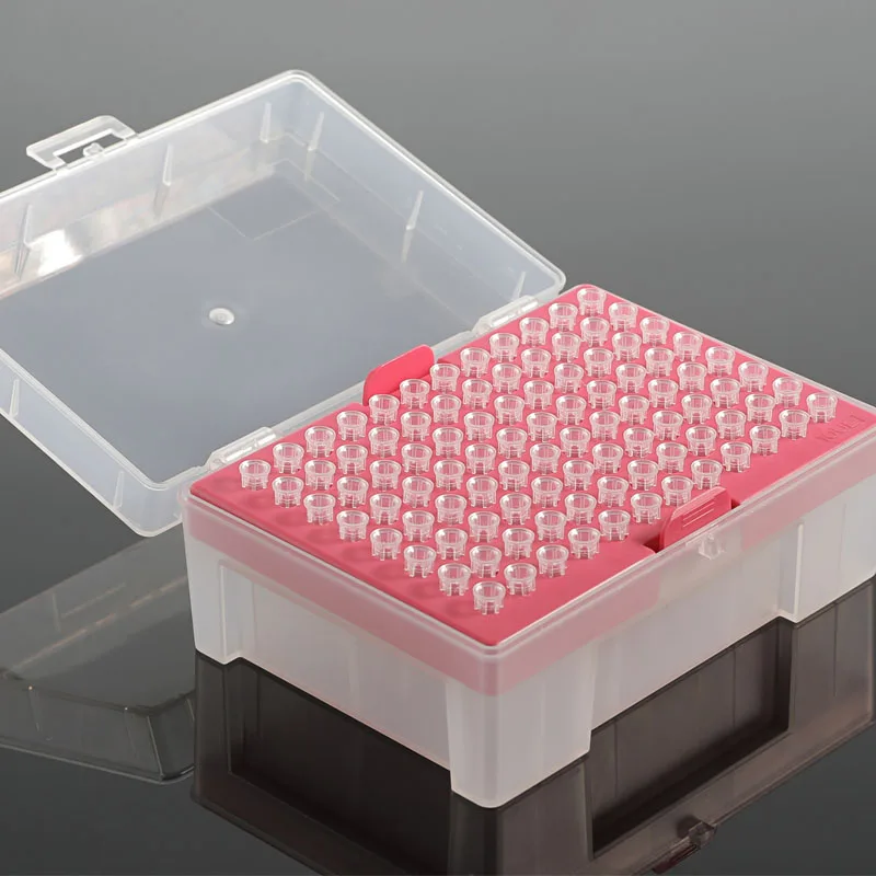 Lab Consumables 10ul Pipette Tips Pink Color Disposable Without Filter