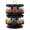 Modern Kitchen Plastic Jar Rotating Spice Rack Kitchen Spice Rack Standing Large Capacity Spice Rack Organizer