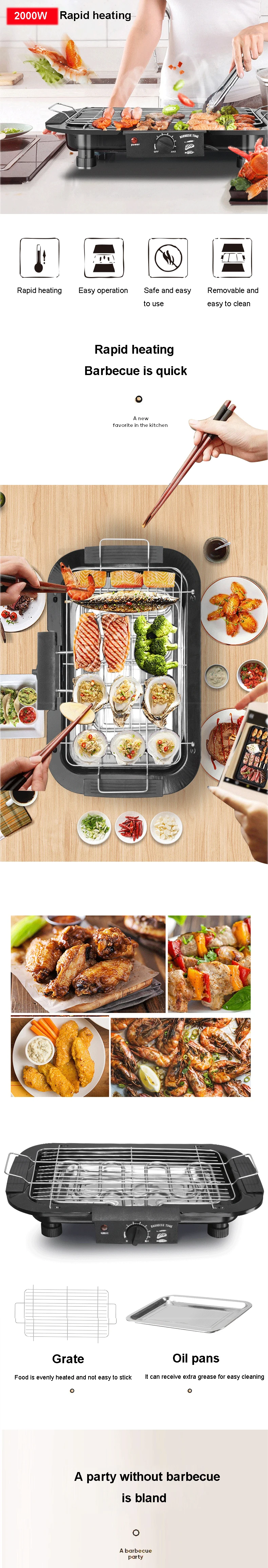 2000w Portable For Family Gathering Camping Barbecue Cooking Grill Electric  Bbq Grills - Buy Bbq Grills,Grill Electric Grills,Car Grills Product on  Alibaba.com