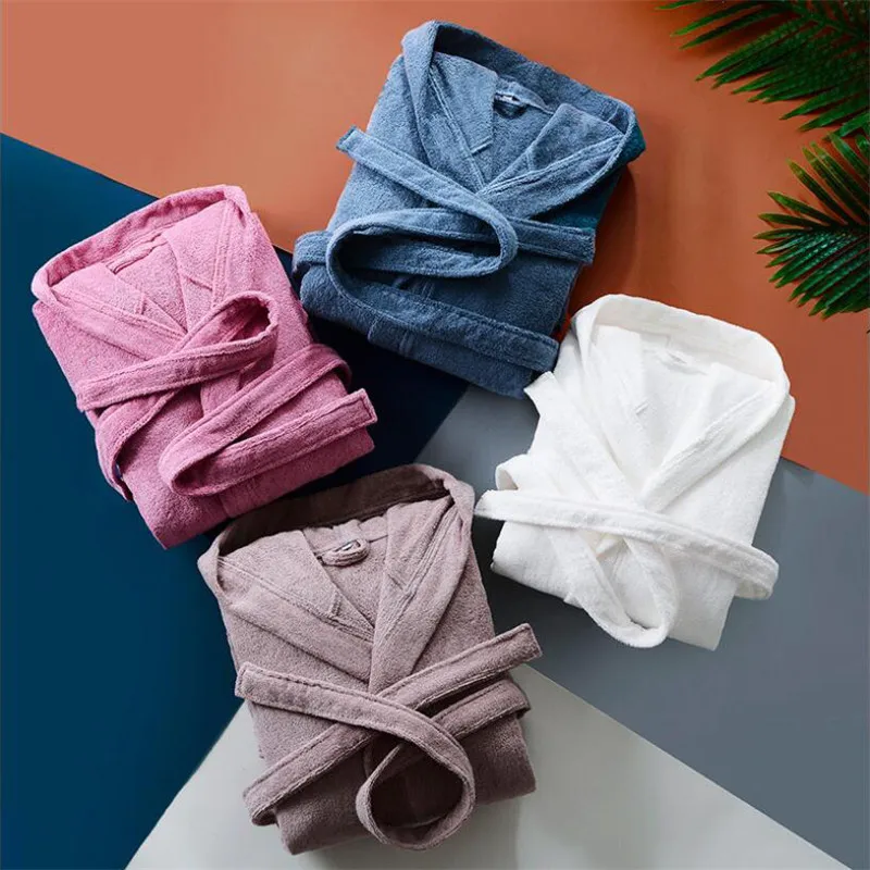 Premium Super Soft Cotton Hotel Bathrobe Combed Terry Cotton Bath Robe Sleepwear Adult Hooded Bathrobe With Hood