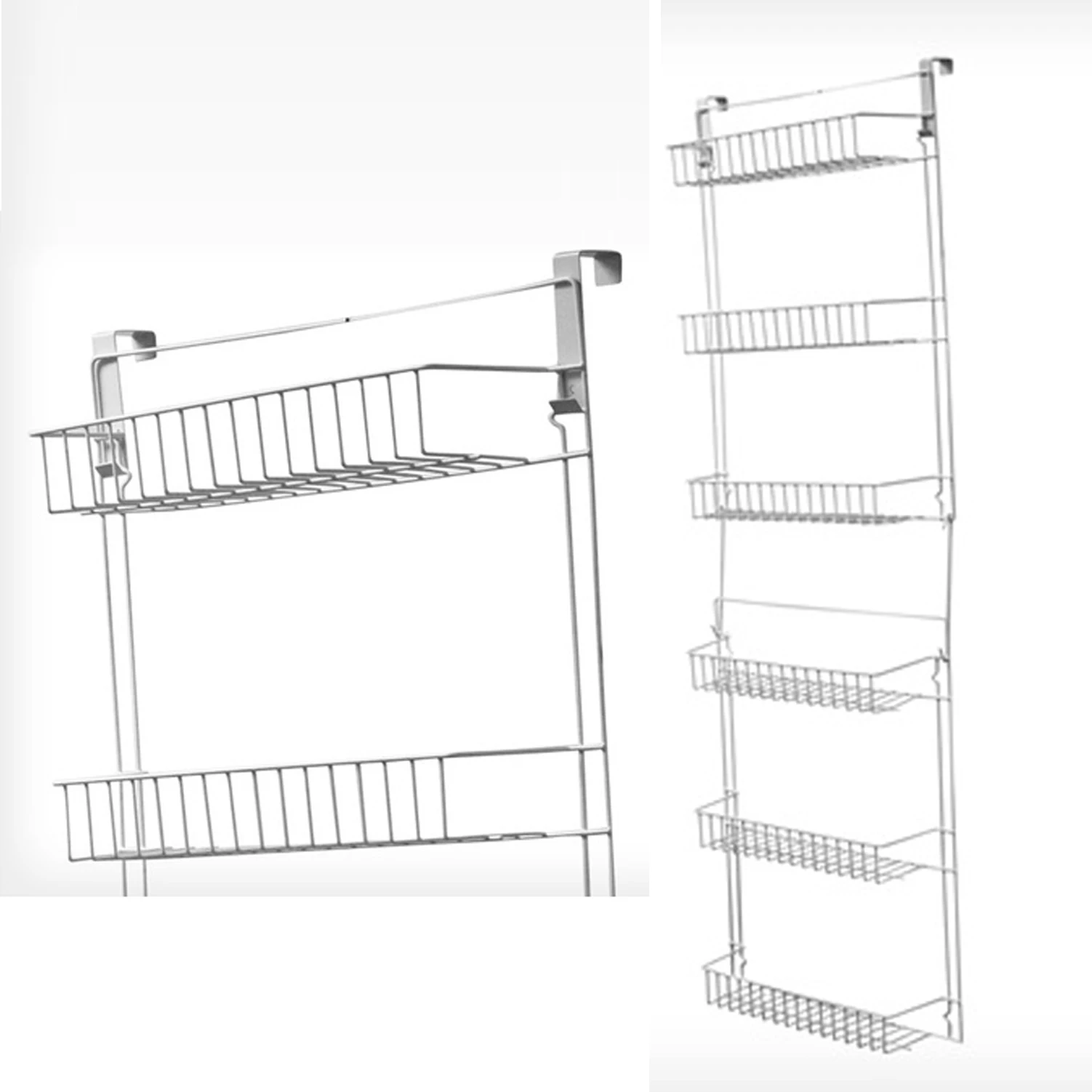 Home Closet Organizer With 6 Shelves,Over The Door Pantry Organizer And