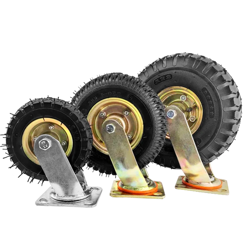 Heavy Duty Caster Absorbing Inflatable 8 Inch 10 Inch Rigid & Swivel