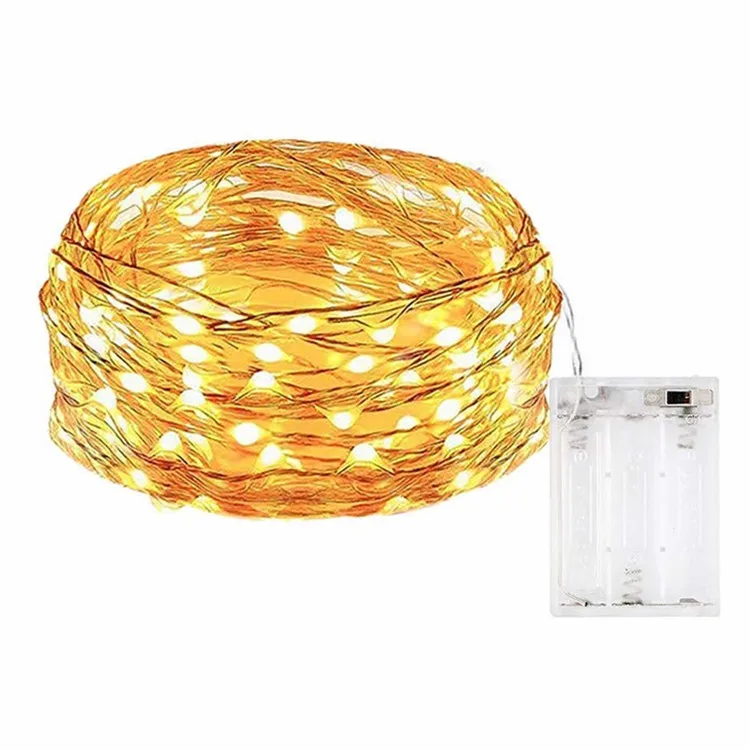 10Ft 3M Warm White Copper Wire 30 Leds Waterproof Battery Christmas Tree Home Bedroom Decoration Fairy Outdoor Light Garden