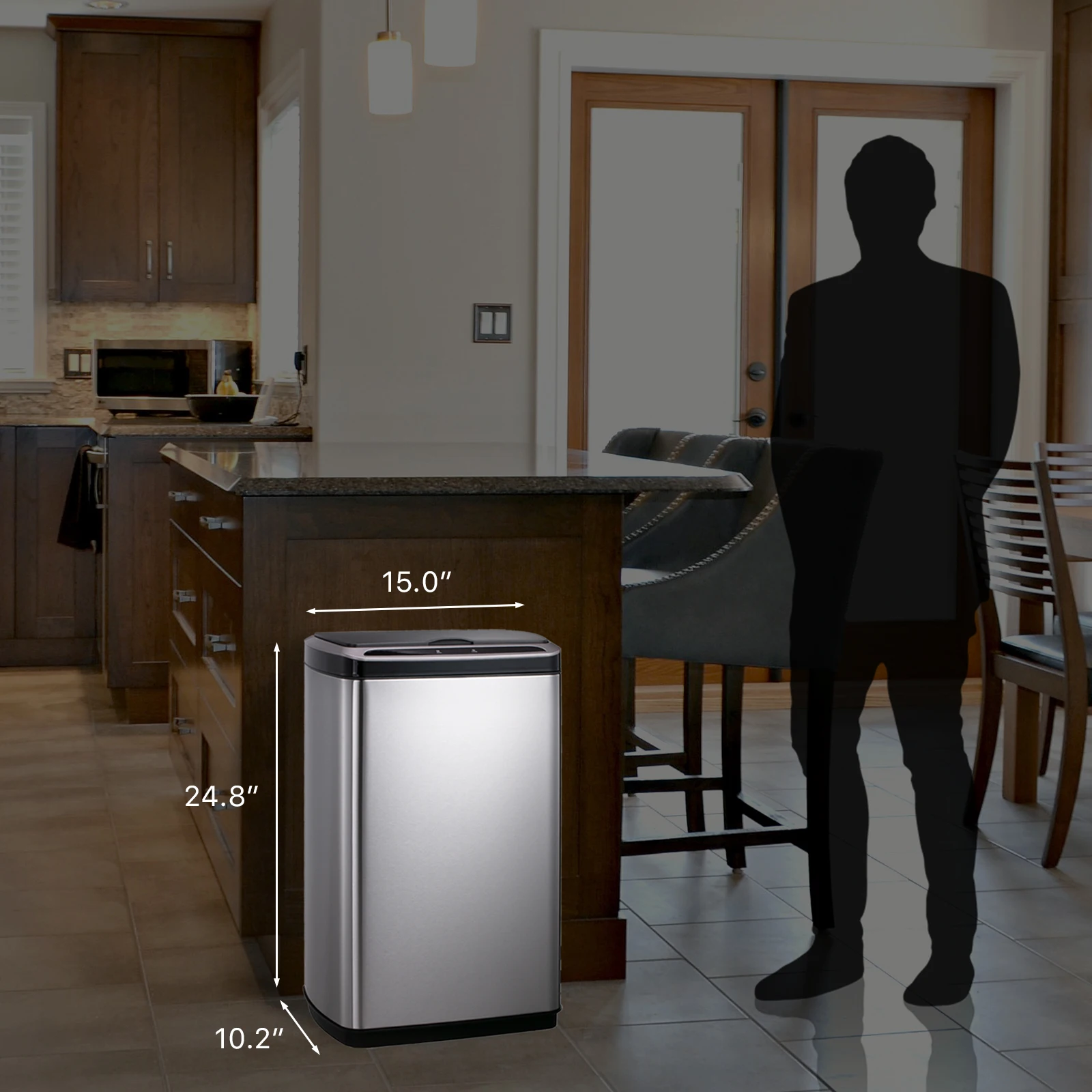 13gallon 50l Automatic Smart Dustbin Waste Cans Trash Garbage Rubbish