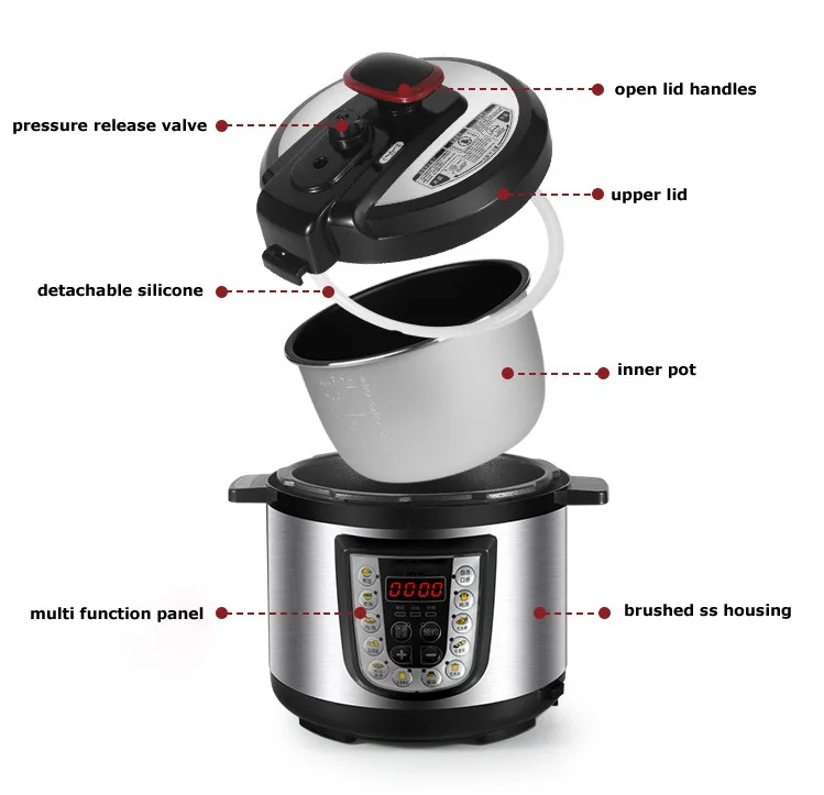 Gourmet Automatic Multifunction Electric Pressure Cooker Stainless ...