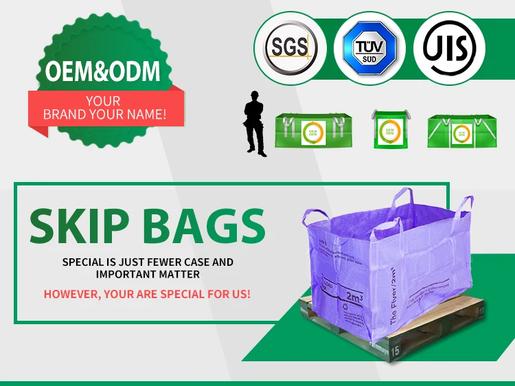 Large Size Waste Skip Dumpster Bag Recycling Jumbo Washout Garden Waste Big  Skip Hopper Bags Construction Bags - China 1 M3 Bigbag and 1 Cbm Skip Bag  price