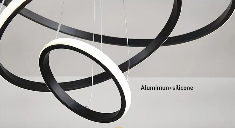 Black lamp pendant nordic modern round pendant lamp lighting  ring lighting fixtures chandeliers