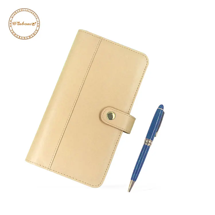 Lovely and portable leather material organizer planner with card and pen holders