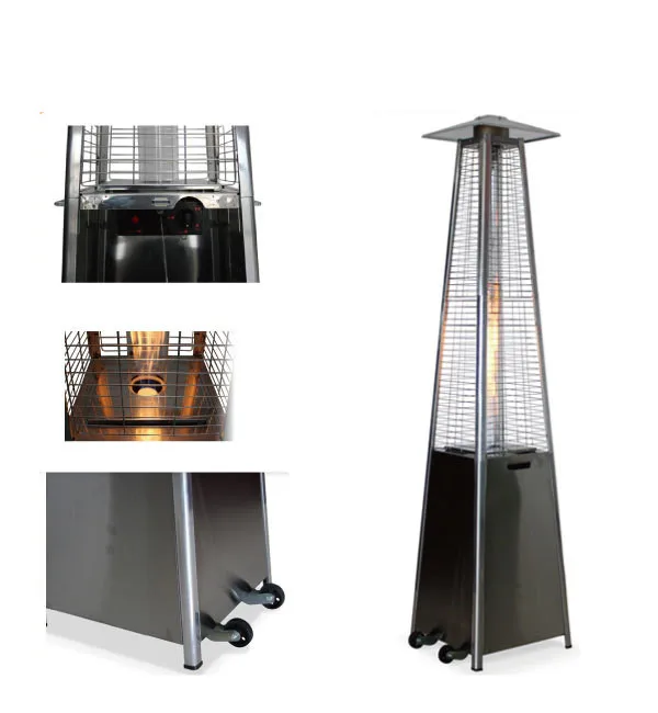 Portable Propane Table Top Pyramid Terrarium Glass Tube Patio Heater