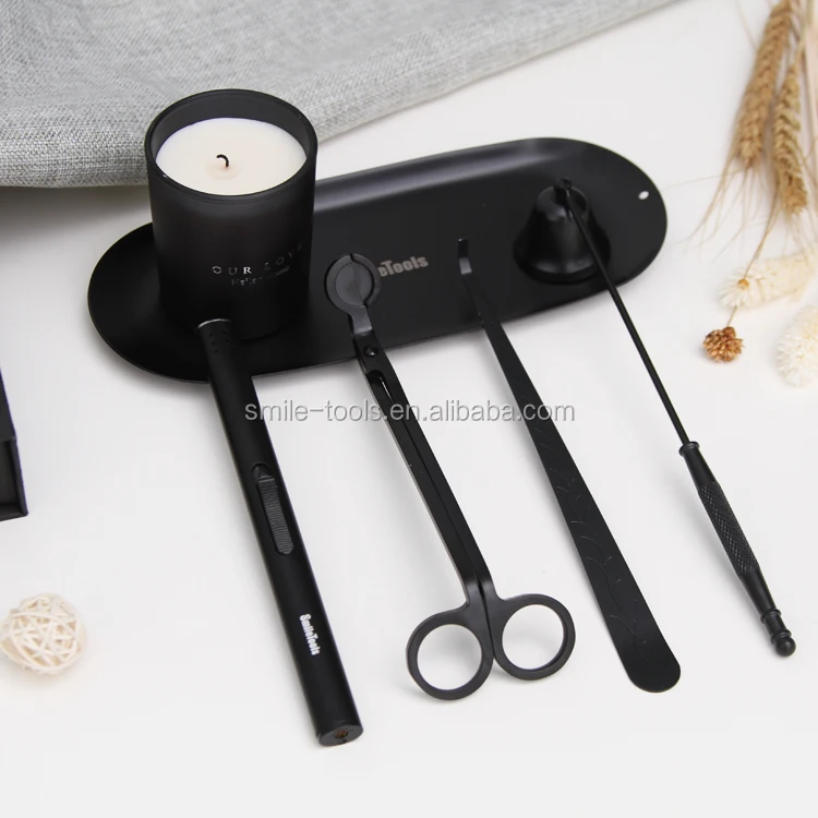 Luxury Scented Candle Wick Trimmers Snuffers Dipper Lighter With Trays