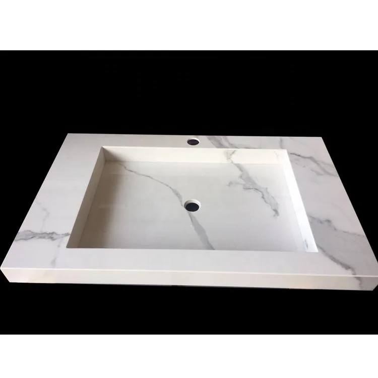 Hotel Project Fabricated Countertop Public Bathroom Sintered Stone