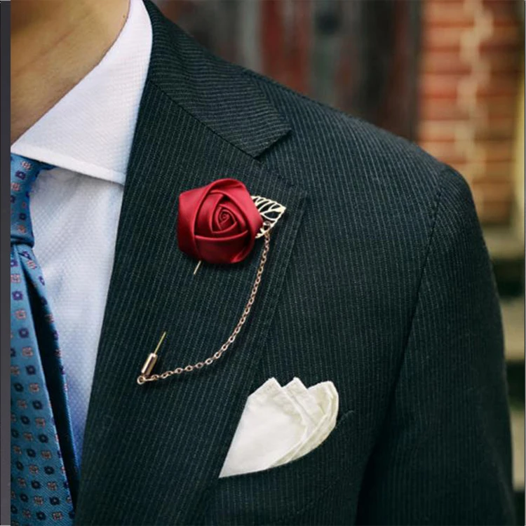 New Men's Suit brooch chest buckle brooch Pin ROSE Floral flower lapel pin PL30 