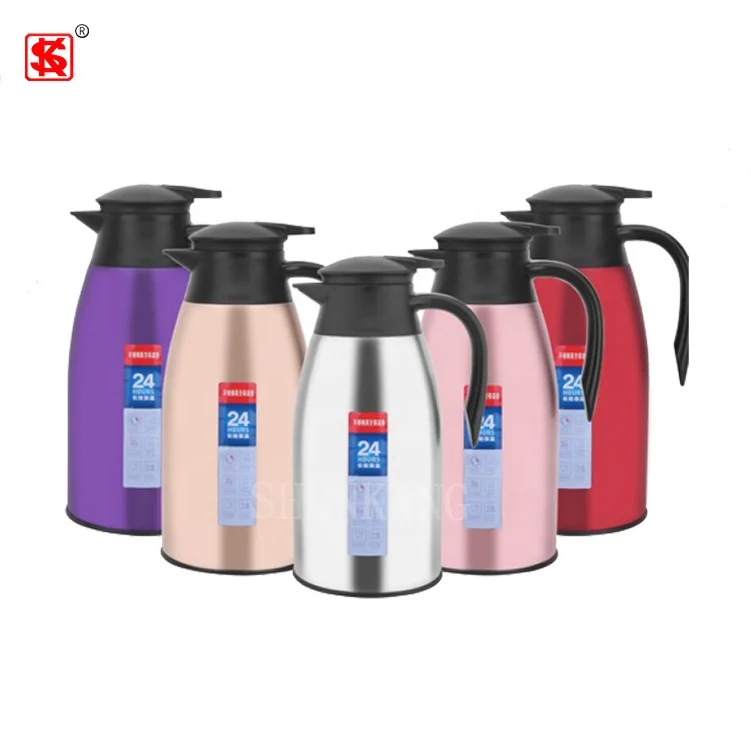 Glass Liner Thermos Flask Stainless Steel Vacuum Jug Coffee Carafe