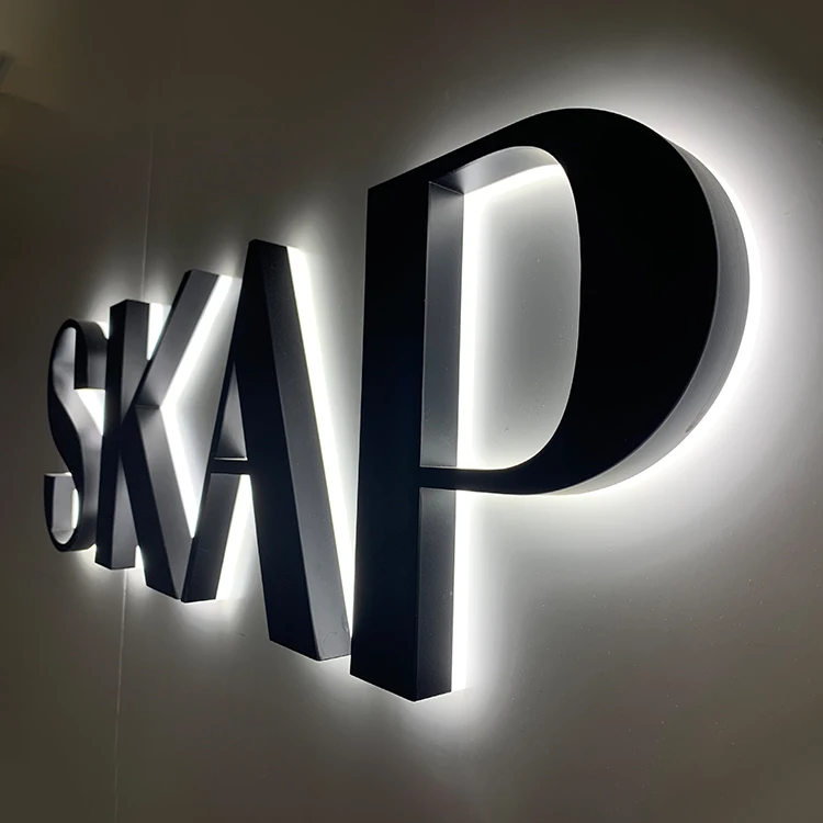 Custom Letter Sign Backlit Led Letter Sign Outdoor Metal 3D Channel Illuminated Lighted Letter Sign