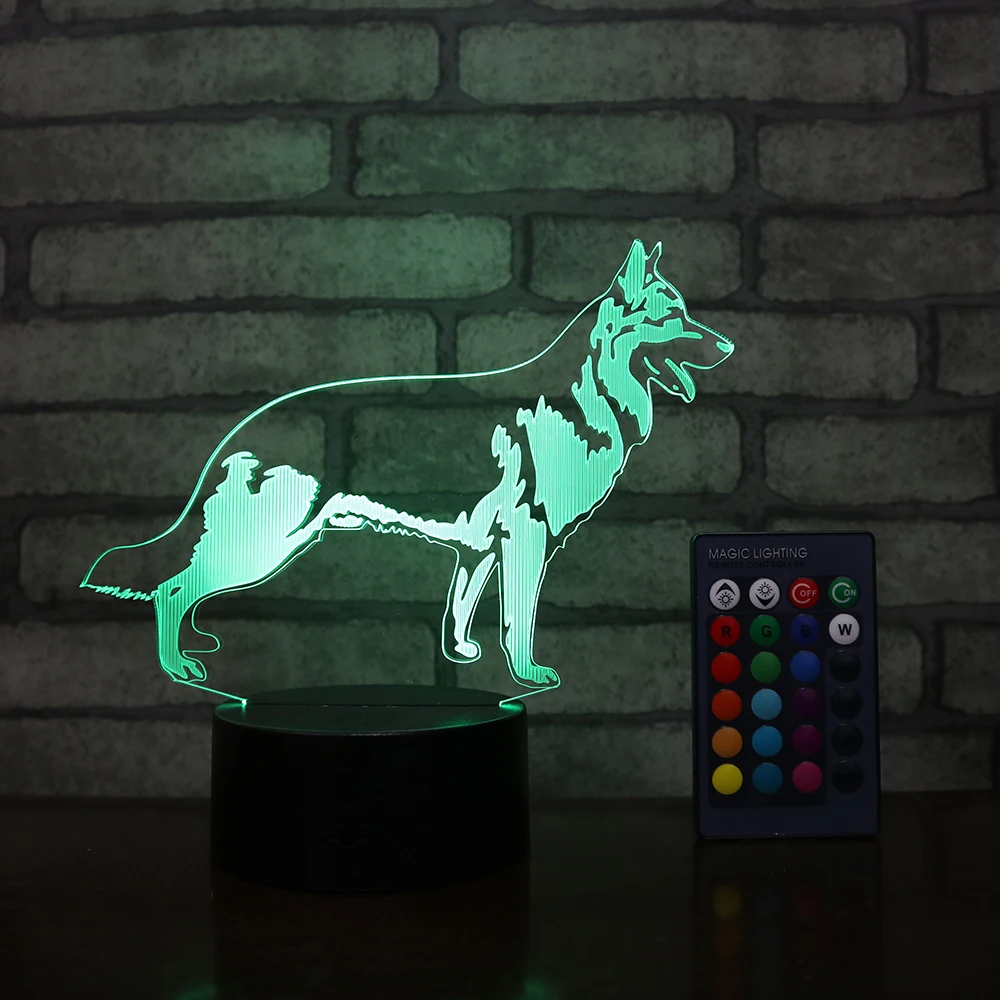 dog  led night light black base 16 colors light 3d illusion lamp for ebay amazon