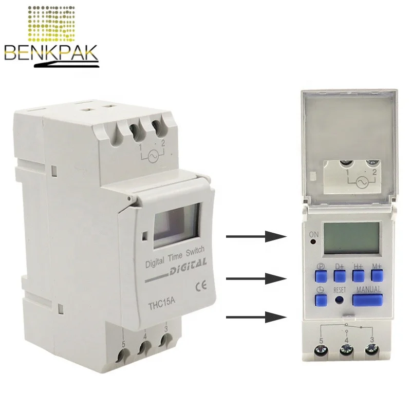 30A THC15A Weekly Programmable Digital Timer 220V Din Rail Time Switch ...